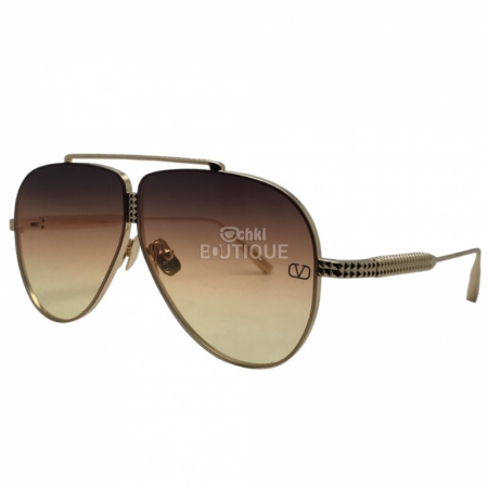 Очки Valentino XVI-Pilot Titanium Stud Frame VLS -100A-64 I GLD I CAT 3( size 64-5-145)