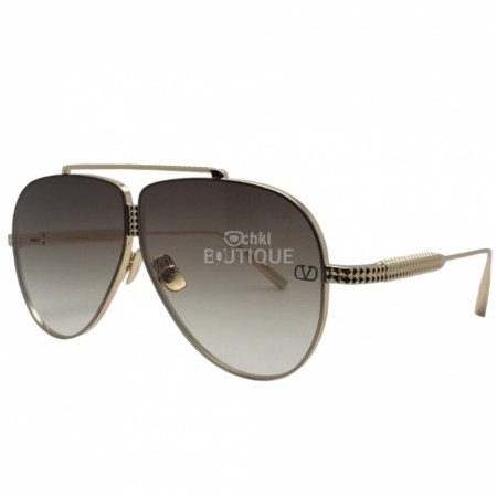 Очки Valentino XVI-Pilot Titanium Stud Frame VLS -100B-64 I GLD-BRO I CAT 3( size 64-5-145)